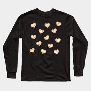 Pizza Heart Pattern Long Sleeve T-Shirt